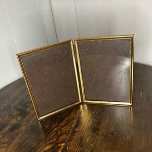 Vintage Gold Brass Double Folding Picture Frames 5x7